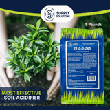 Supply Solutions Ammonium Sulfate Fertilizer 21-0-0 +24% Sulfur for Deep Green Plants - Soil Acidifier for Flowers, Trees, Lawn, Acid Loving - Sulfur for Plants Hydrangea Fertilizer