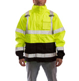 High Visibility Class 3 Waterproof Jacket, ICON J24122 Breathable 300D Polyurethane Hi-Vis Jacket with Reflective Tape, Flourescent Yellow/Green