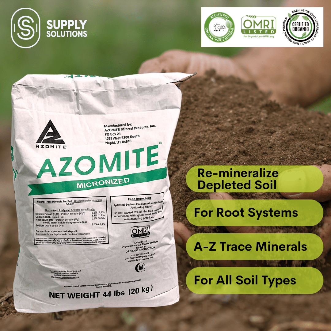 Supply Solutions Azomite Powder Trace Minerals - Nourishment for Plant Growth and Roots - Soluble and Re-mineralize Soil