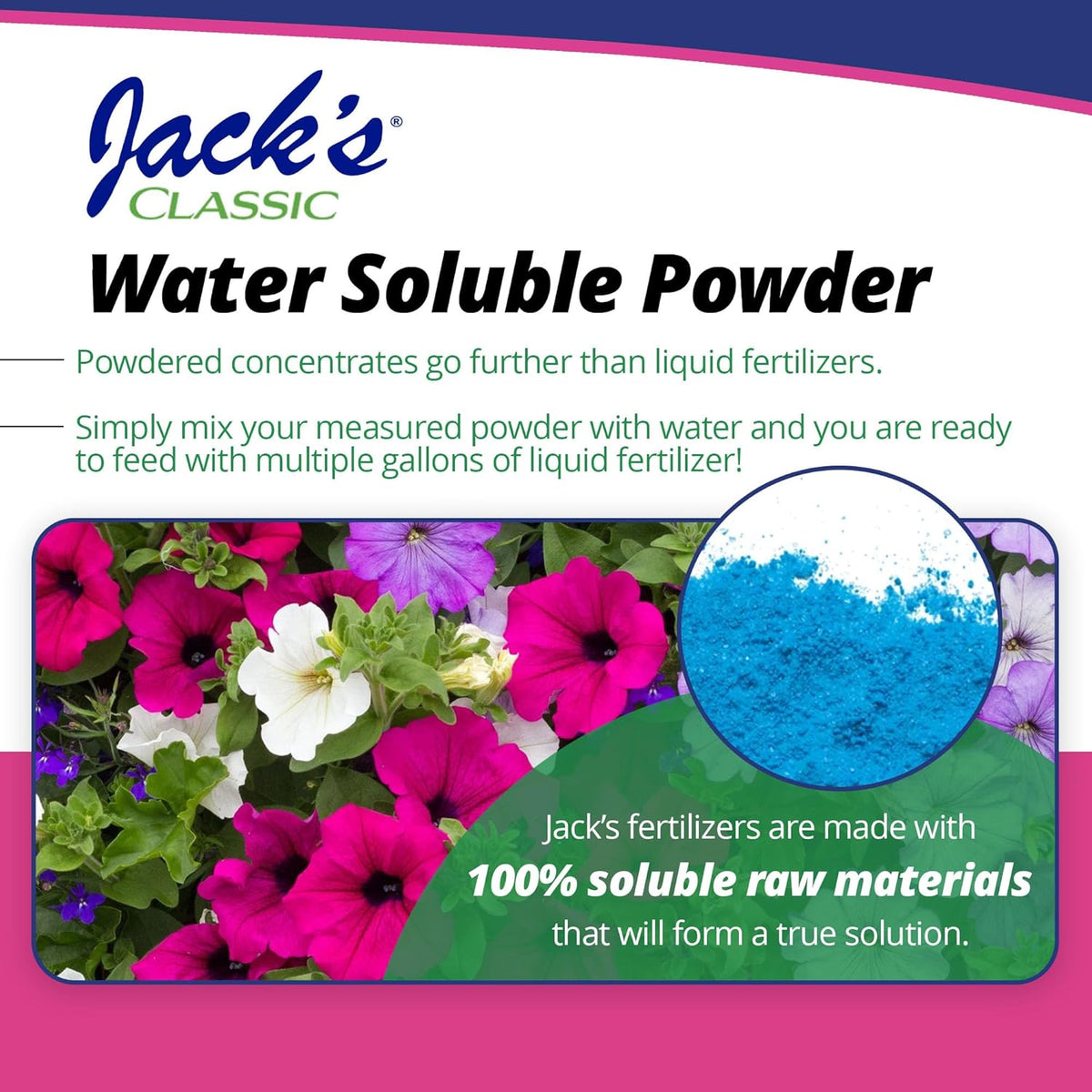 Jack's Classic 20-6-22 Petunia Feed Water-Soluble Fertilizer with Micronutrients to Provide Lush Green Annuals (4lbs)