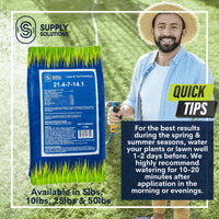Supply Solutions 21.4-7-14.1 Lawn and Turf Fertilizer with Iron - Plant Food for Lawn Achieves a Lush Green Lawn in Weeks - Turf Builder for All Grass Types