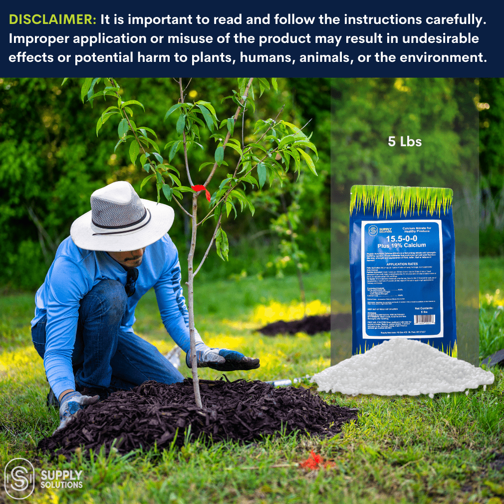 Supply Solutions Calcium Nitrate 15.5-0-0 + 19% Ca | Fast-Acting Water Soluble Fertilizer Prevents Blossom End Rot - Boosts Growth & Yield for Vegetables, Fruit, Gardens & Hydroponics