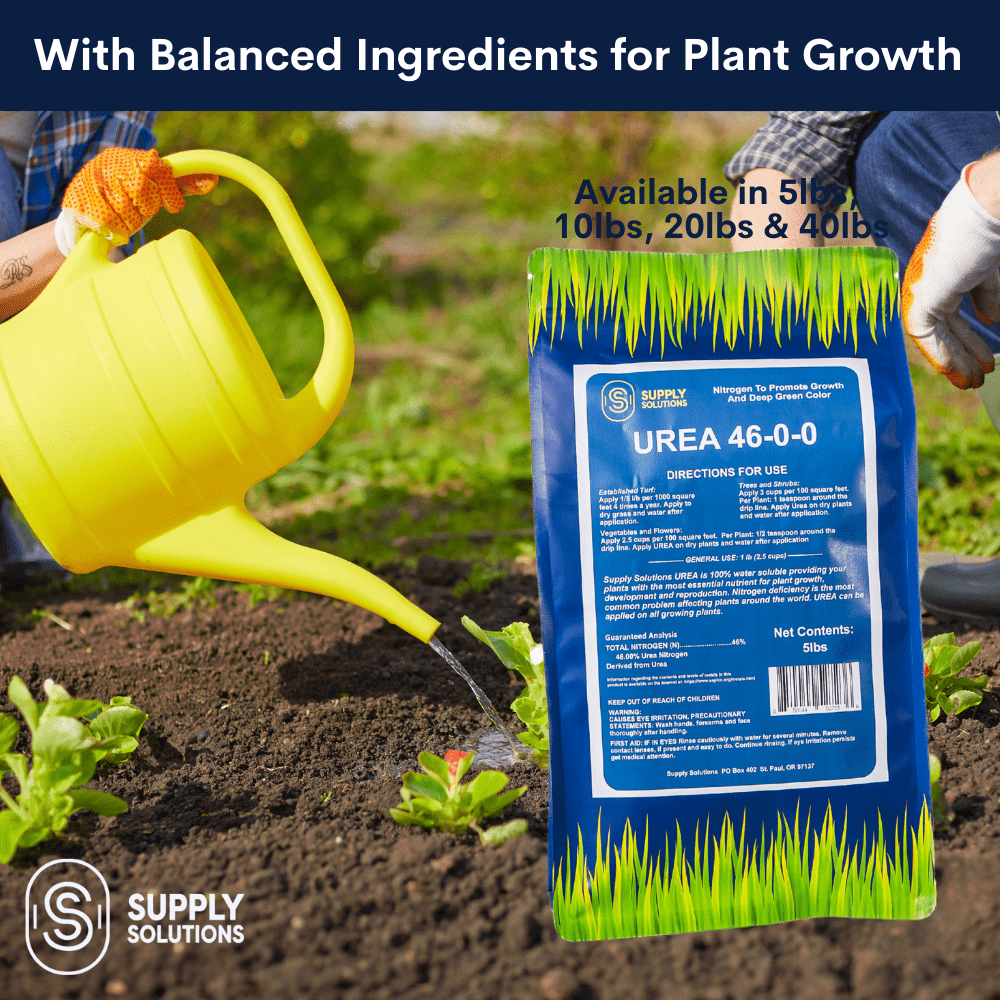 Supply Solutions Urea 46-0-0 Nitrogen Fertilizer to Stimulate Lush Growth and Deep Green Color