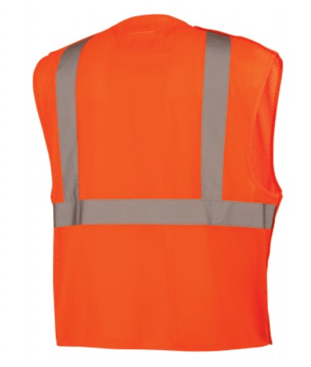 Type R Class 2 Safety Vest, Pyramex RVHL20 Series Type R Class 2 Mesh Safety Vest Yellow/Orange