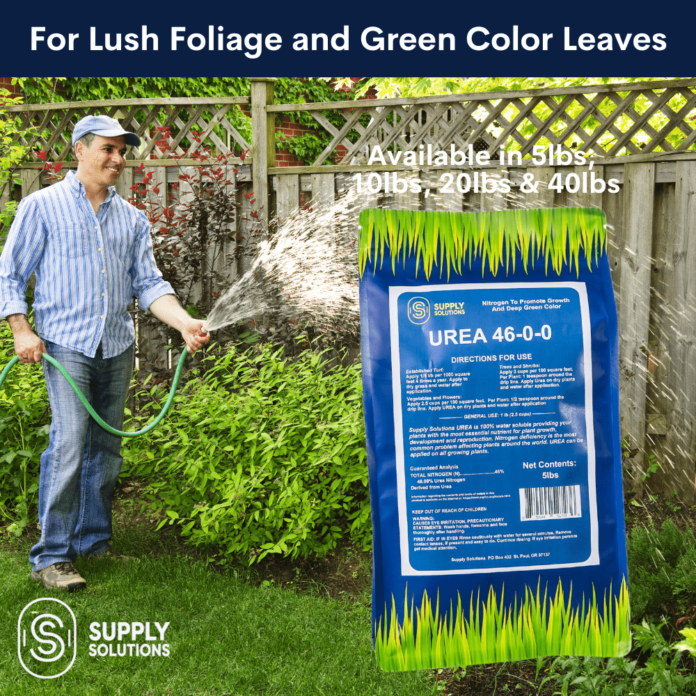 Supply Solutions Urea 46-0-0 Nitrogen Fertilizer to Stimulate Lush Growth and Deep Green Color