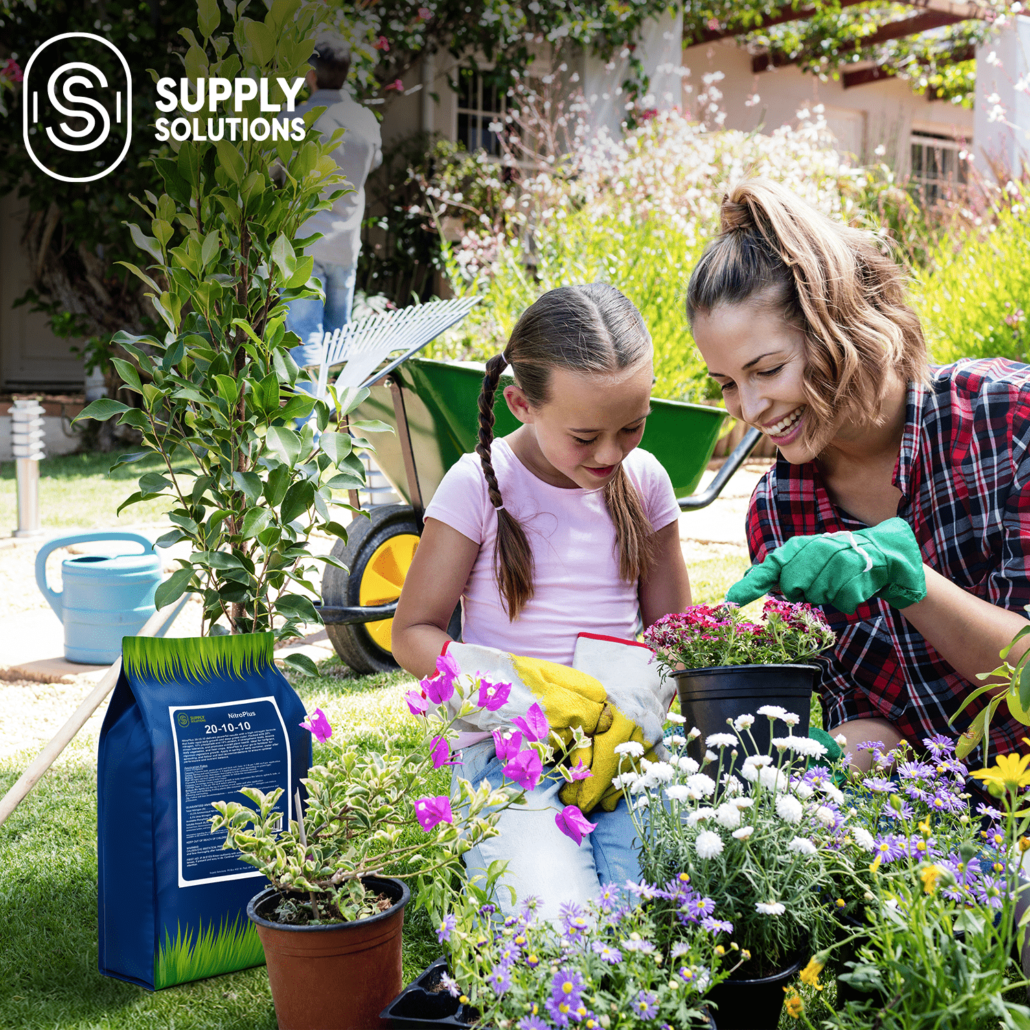 Supply Solutions NitroPlus 20-10-10 Fertilizer for Lawns and Gardens, All Purpose Lawn Fertilizer and Garden Fertilizer, Outdoor Plant Food with Nitrogen Phosphate and Potash Blend 25Lbs