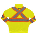 Radians SW01X-2 High Neck Zip Front X-Back Hooded Sweatshirt - Hi Vis Lime - L