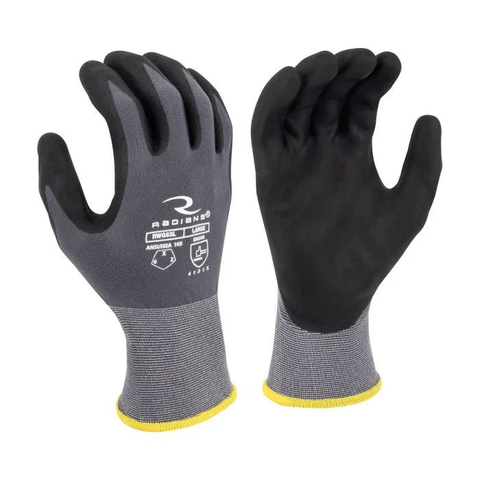 Radians RWG63 Touchscreen Nylon/Spandex Shell with Micro Foam Nitrile Coated Glove