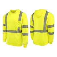 Radians ST61-3 Hooded Type R Class 3 Mesh Long Sleeve T-Shirt w/ UV Protection