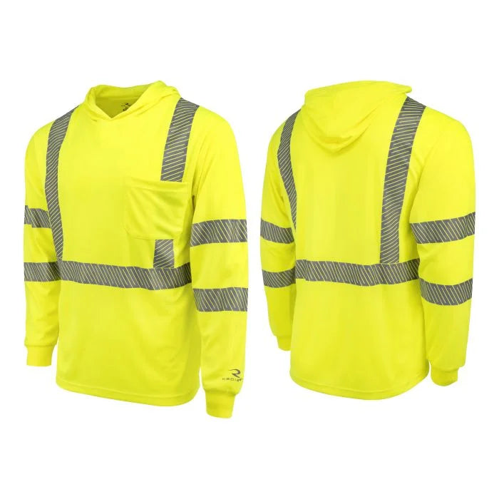 Radians ST61-3 Hooded Type R Class 3 Mesh Long Sleeve T-Shirt w/ UV Protection