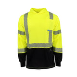 Radians ST631B Class 3 UPF 40 Color Block Long Sleeve T-Shirt with Hood