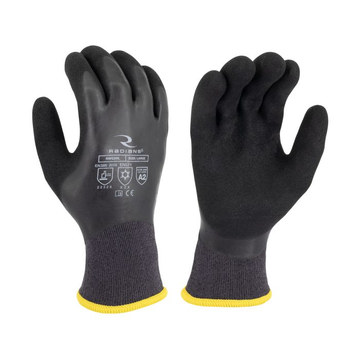 Radians RWG28 Cut Protection Level A2 Dipped Waterproof Winter Gripper Glove