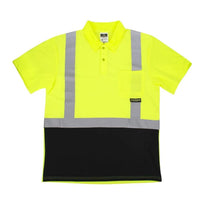 Radians ST12B Class 2 High Visibility Color Blocked Safety Short Sleeve Polo