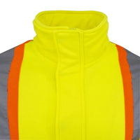 Radians SW01X-2 High Neck Zip Front X-Back Hooded Sweatshirt - Hi Vis Lime - L