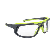 Radians GLYF™ Safety Eyewear with Comfort Soft-Touch Liner - Hi-Vis/Gray Frame, Clear AF Lens