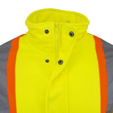 Radians SW01X-2 High Neck Zip Front X-Back Hooded Sweatshirt - Hi Vis Lime - L