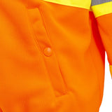 Radians SW01X-2 High Neck Zip Front X-Back Hooded Sweatshirt - Hi Vis Orange - S
