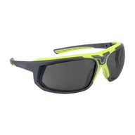 Radians GLYF™ Safety Eyewear with Comfort Soft-Touch Liner - Hi-Vis/Gray Frame, Smoke Lens