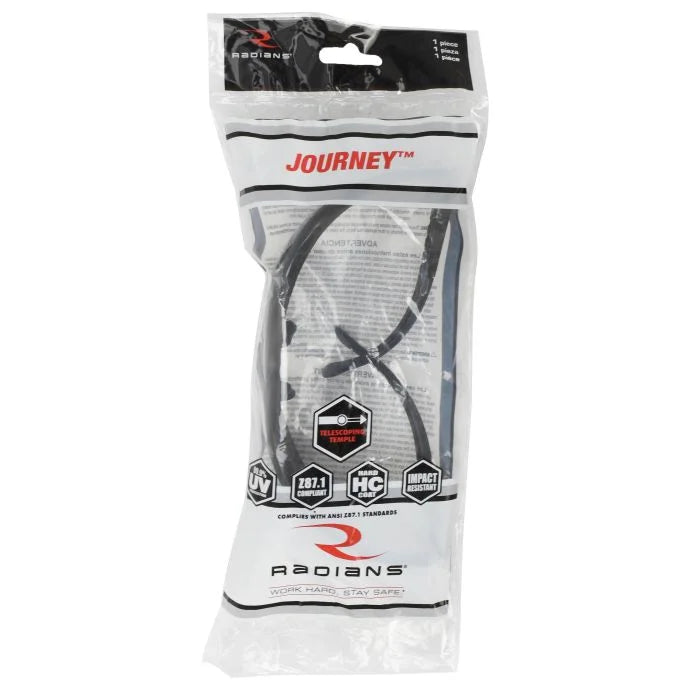 Radians Journey® Safety Eyewear - Black Frame - Smoke Lens