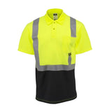 Radians ST12B Class 2 High Visibility Color Blocked Safety Short Sleeve Polo