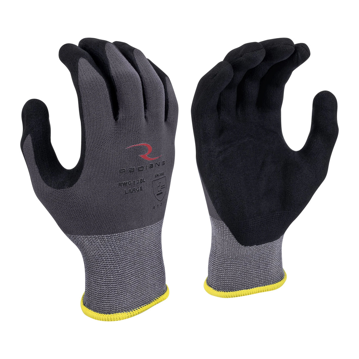 Radians RWG13B Nylon Shell with Micro Foam Nitrile Palm Dip