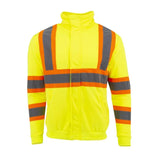 Radians SW01X-2 High Neck Zip Front X-Back Hooded Sweatshirt - Hi Vis Lime - L