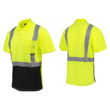 Radians ST12B Class 2 High Visibility Color Blocked Safety Short Sleeve Polo