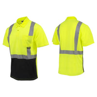 Radians ST12B Class 2 High Visibility Color Blocked Safety Short Sleeve Polo
