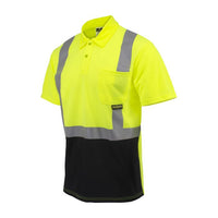 Radians ST12B Class 2 High Visibility Color Blocked Safety Short Sleeve Polo