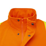 Radians SW01X-2 High Neck Zip Front X-Back Hooded Sweatshirt - Hi Vis Orange - S