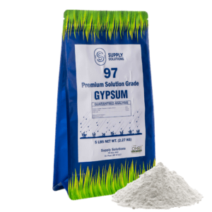 Supply Solutions Premium 97 Solution Grade Gypsum - Fast Acting Gypsum for Soil - Organic Calcium Sulfate Dihydrate - Soil Acidifier Gypsum Powder for Root Growth, Lawns, Mushroom Cultivation
