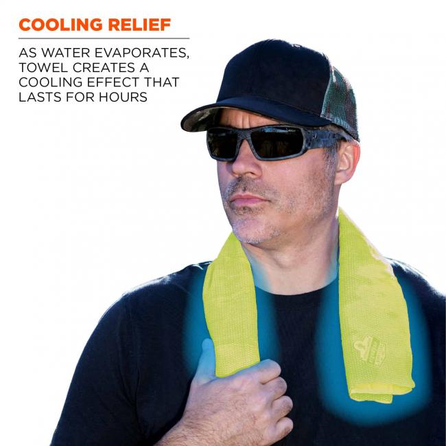 Ergodyne Chill-Its Evaporative Cooling Towel - Yellow 13''x29.5'' - Image 2