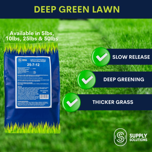Supply Solutions 25-7-12 Lawn Fertilizer - Lawn Food for Grass, Turf and Garden Plants for Greener Grass - Plant Food for Lawn - Image 3