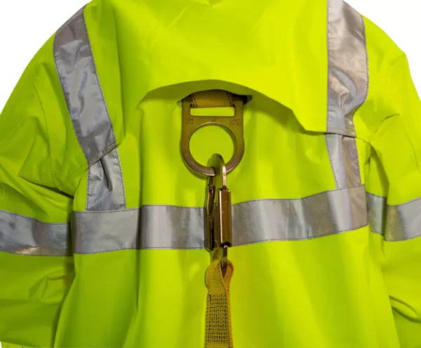 High Visibility Class 3 Waterproof Jacket, ICON J24122 Breathable 300D Polyurethane Hi-Vis Jacket with Reflective Tape, Flourescent Yellow/Green - Image 4