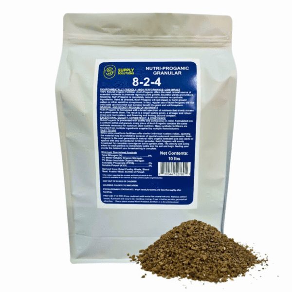Supply Solutions 8-2-4 Nutri-Proganic Organic Granular Premium Fertilizer - Promotes Plant Growth, Flowering - Deters unwanted pests