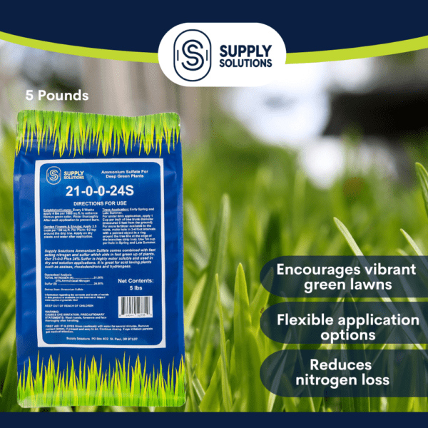 Supply Solutions Ammonium Sulfate Fertilizer 21-0-0 +24% Sulfur for Deep Green Plants - Soil Acidifier for Flowers, Trees, Lawn, Acid Loving - Sulfur for Plants Hydrangea Fertilizer - Image 5