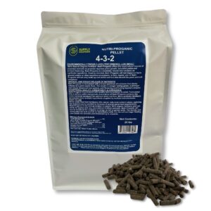 Supply Solutions 4-3-2 Nutri-Proganic Pellet Organic Chicken Manure Premium Fertilizer - Ideal for a Variety of Food Crops - For Soil Moisture & Drainage