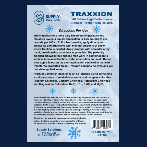 Supply Solutions Traxxion Granular Traction with Ice Melt - Pet Safe Ice Melt Snow Salt - Non Toxic Winter Salt - Bundle with 3-in-1 Collapsible Snow Shovel Kit for Car Emergency Driveway (5 Items) - Image 3