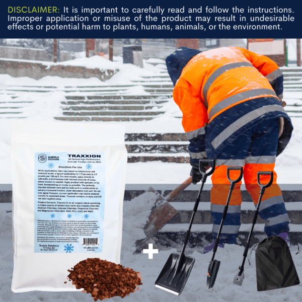 Supply Solutions Traxxion Granular Traction with Ice Melt - Pet Safe Ice Melt Snow Salt - Non Toxic Winter Salt - Bundle with 3-in-1 Collapsible Snow Shovel Kit for Car Emergency Driveway (5 Items) - Image 6