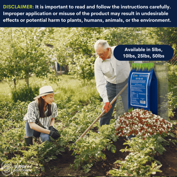 Supply Solutions 10-10-10 Complete Lawn & Garden Granular Fertilizer with Micronutrients – Balanced NPK Plant Food for Soil Health, Blooms & Roots – Safe for Vegetables, Fruits, Lawns - Image 6