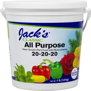 Jack's Classic 20-20-20 All Purpose Water-Soluble Fertilizer with Micronutrients to Provide General Growth on All Plants (4lbs)