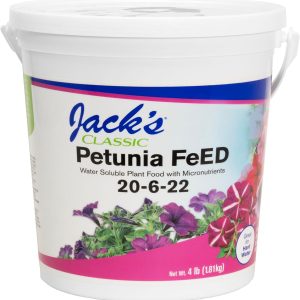 Jack's Classic 20-6-22 Petunia Feed Water-Soluble Fertilizer with Micronutrients to Provide Lush Green Annuals (4lbs)