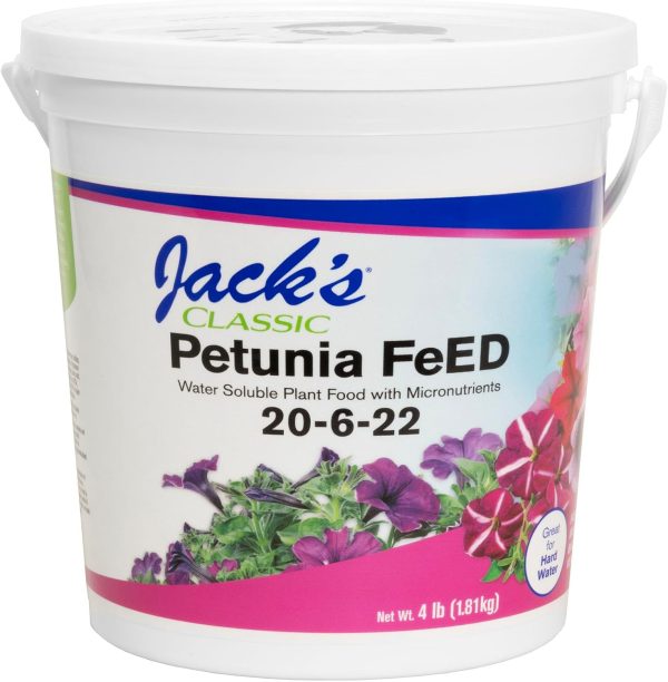 Jack's Classic 20-6-22 Petunia Feed Water-Soluble Fertilizer with Micronutrients to Provide Lush Green Annuals (4lbs)