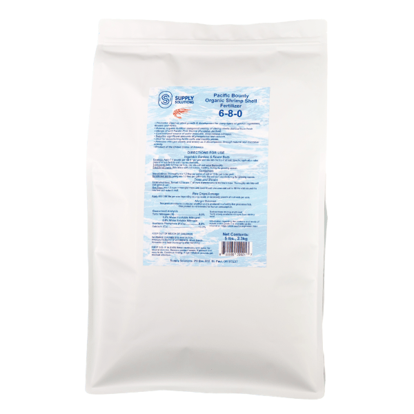 Supply Solutions Pacific Bounty Organic Shrimp Fertilizer 6-8-0 | 13% Calcium | Natural Phosphorus-Rich Fertilizer for Tomatoes, Peppers, and Flowering Plants | Soil-Building